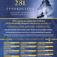 Városnap Orosháza 2025. Ünnepségsorozat a településalapítás 281. évfordulója alkalmából