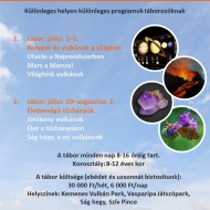 Nyári gyermektáborok a Kemenes Vulkán Parkban Celldömölkön Nyári gyermektáborok a Kemenes Vulkán Parkban Celldömölkön