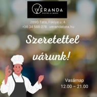 Vasárnapi ebéd Tata 2024. Veranda Bistro & More