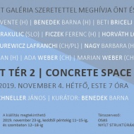 Konkrét tér címmel csoportos kiállítás a Három Hét Galériában Konkrét tér címmel csoportos kiállítás a Három Hét Galériában