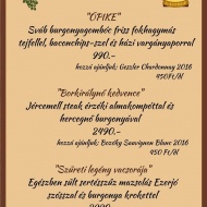 Szüreti menüsor októberben móri Öreg Prés Fogadónkban Szüreti menüsor októberben móri Öreg Prés Fogadónkban