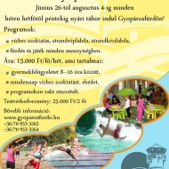 Nyári tábor gyerekeknek Gyopárosfürdőn 2017 Nyári tábor gyerekeknek Gyopárosfürdőn 2017
