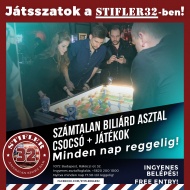 Budapesti játékterem a Stifler32-ben, csocsózz, flipperezz, játékgépezz nálunk akár minden nap!
