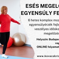 Esés megelőzés, egyensúly fejlesztés prevenciós minikurzus  időseknek az egyensúlyuk fejlesztésére