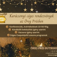 Karácsonyi céges rendezvények az Öreg Prés Butikhotelben Karácsonyi céges rendezvények az Öreg Prés Butikhotelben