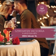 Romantikus Valentin-napi vacsora a Várban, a Halászbástyával és a Parlamenttel a háttérben
