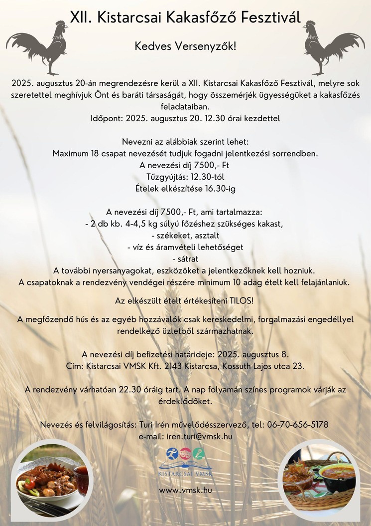 Kakasfőző Fesztivál 2025 Kistarcsa