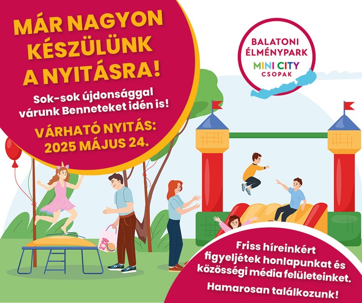 Balatoni kalandpark, családbarát élménypark izgalmas játékokkal, élményelemekkel Csopakon