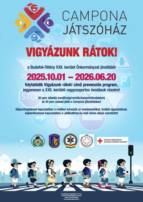 Közlekedésbiztonsági program gyerekeknek 2025 / 2026 Budapest, Campona Játszóház