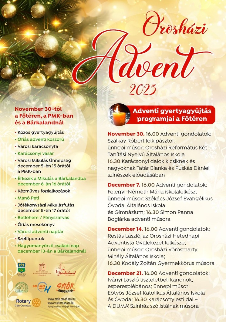 Advent és Karácsony Orosháza 2025