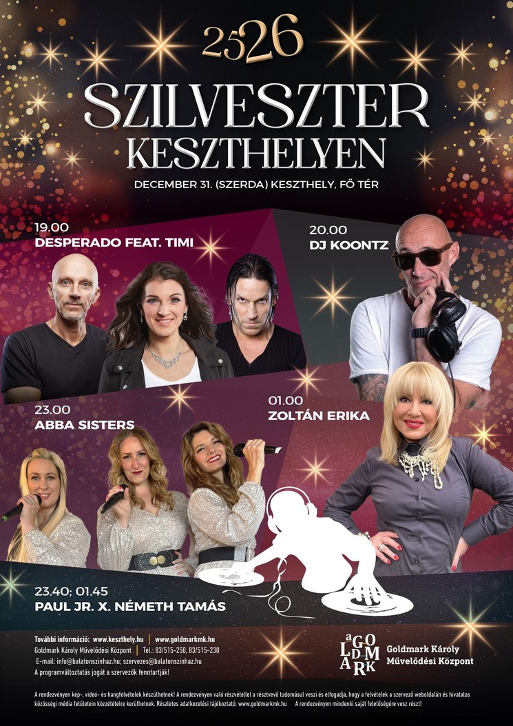 Keszthelyi Szilveszter 2025. Keszthely városának hagyományos szabadtéri szilveszteri rendezvénye