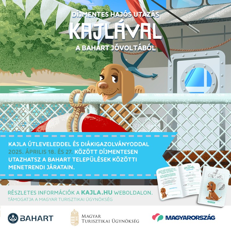 Húsvéti hajókirándulás a Balatonon 2025. Utazz díjmentesen Kajlával a tavaszi szünetben! 
