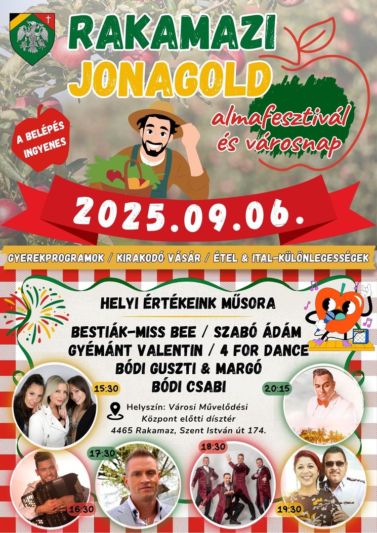 Rakamazi Jonagold Almafesztivál és Városnap 2025