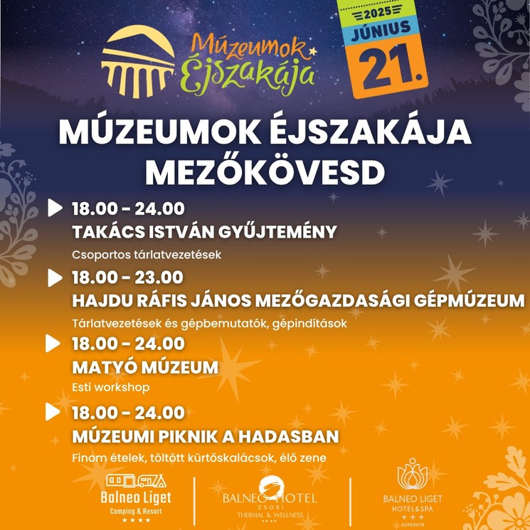 Múzeumok Éjszakája Mezőkövesd 2025
