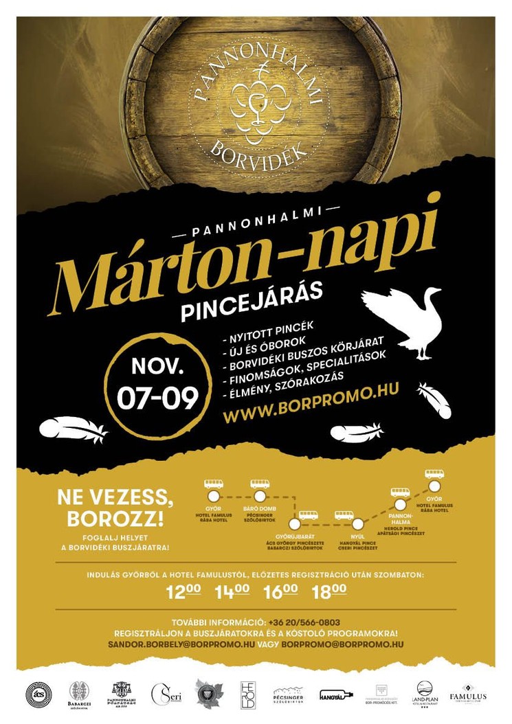 Márton-nap 2025 Pannonhalma. Márton-napi pincejárás a Pannonhalmi Borvidéken
