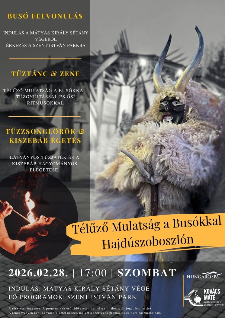 Farsang Hajdúszoboszló 2026 - Télűzés a busókkal
