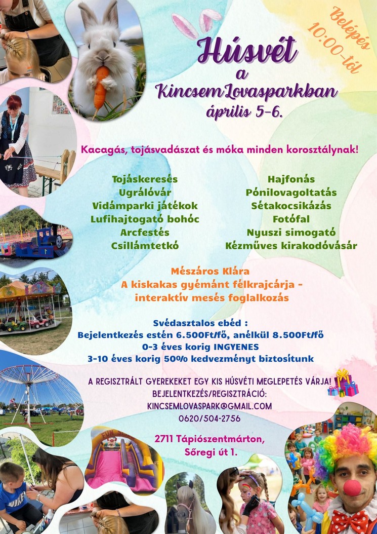 Húsvéti programok Tápiószentmárton 2026 - Családi programok a Kincsem Lovasparkban