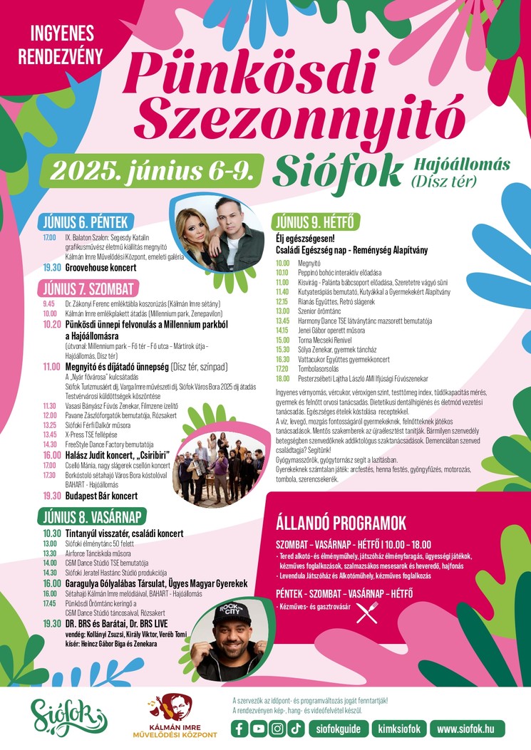 Siófoki programok 2025. Fesztiválok, események, rendezvények
