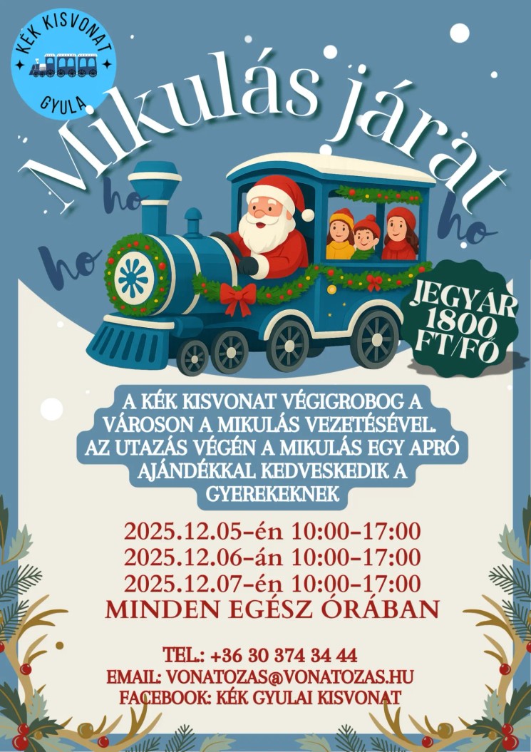 Gyulai kisvonat 2025. Mikulás járat