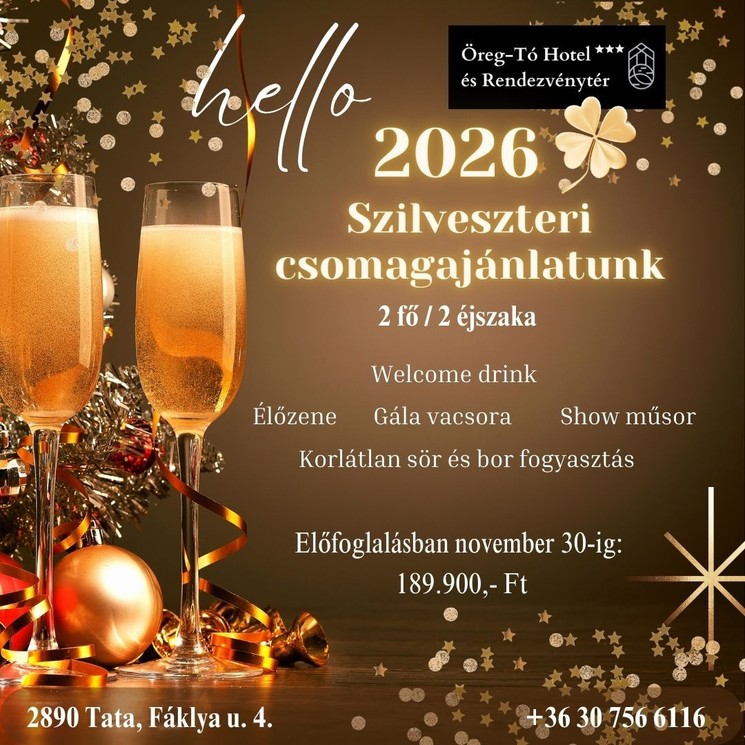 Szilveszter Tatán, zenés gálavacsorával és wellnesszel az Öreg-tó Hotelben