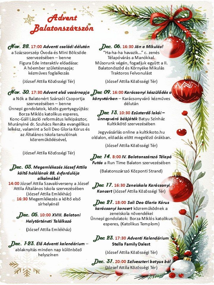 Advent Balatonszárszó 2025