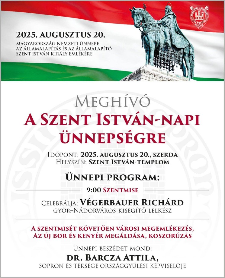 2025.augusztus 20. Sopron. Szent István-napi ünnepség