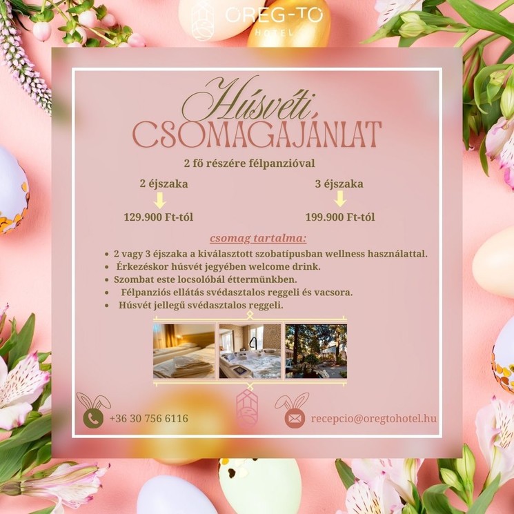 Húsvéti wellness feltöltődés Tatán, locsolóbállal az Öreg-tó Hotelben