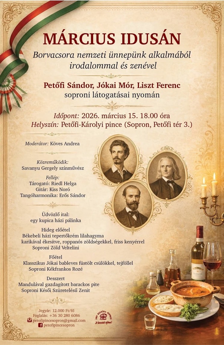 2026. március 15-ei programok Sopron - Ünnepeljen a Hűség városában!