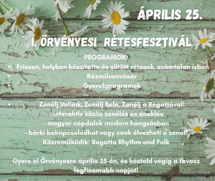 Örvényesi Rétesfesztivál 2026 –  Gasztroélmény és tavaszi közösségi nap