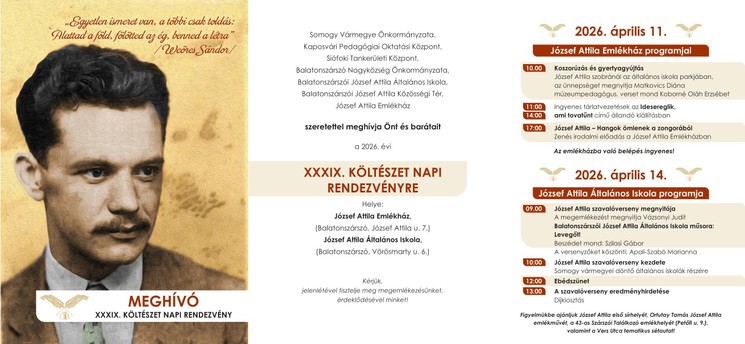 József Attila Emlékház programok Balatonszárszó 2026