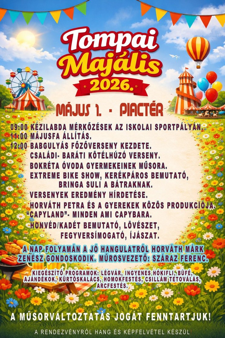 Majális Tompa 2026 - Családi majális