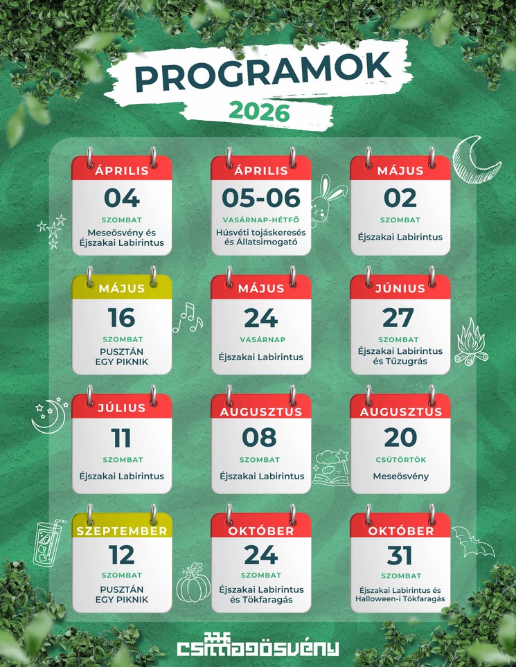 Csillagösvény Élménypark programok 2026 Ópusztaszer