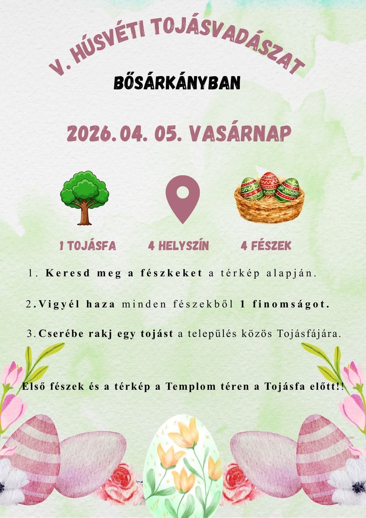 Húsvét Bősárkány 2026 - Tojásvadászat