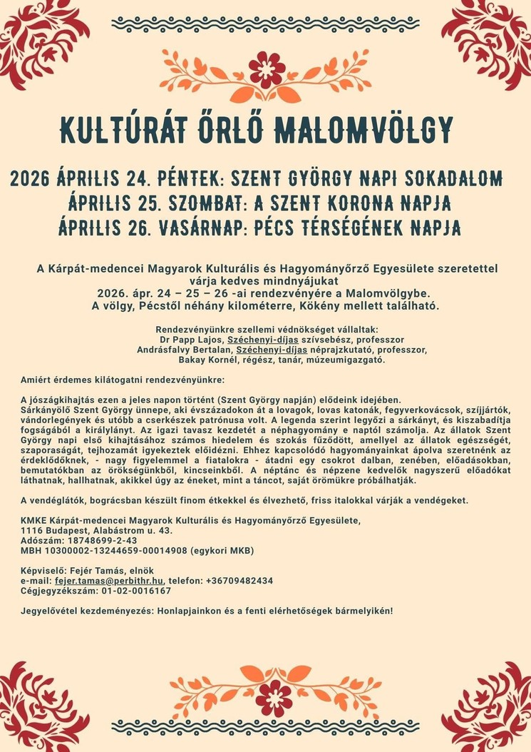 Kultúrát Őrlő Malomvölgy 2026 Pécs - Hagyományőrző fesztivál