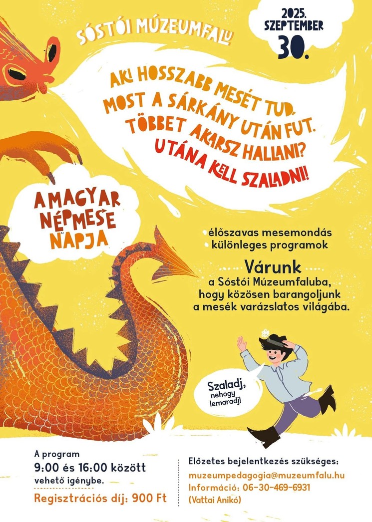 A Magyar Népmese Napja Nyíregyházán a Sóstói Múzeumfaluban 2025. Várjuk óvodai és iskolai csoportok bejelentkezését