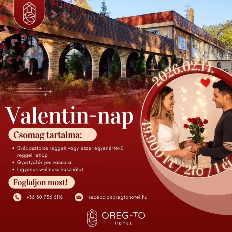 Valentin wellness pihenés gyertyafényes vacsorával Tatán, az Öreg-tónál