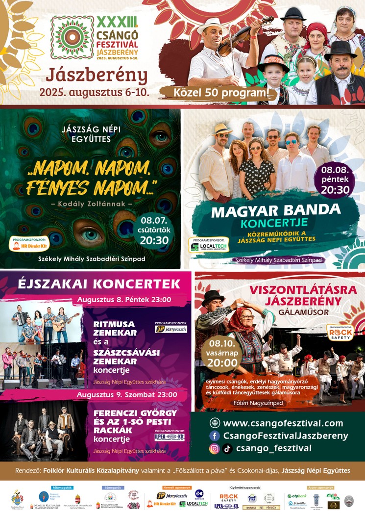 Csángó Fesztivál Jászberény 2025. Európai Kisebbségek Folklór Fesztiválja és Népművészeti Vásár