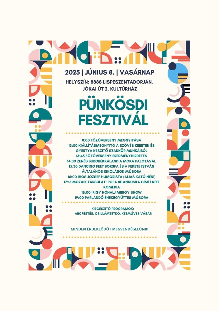Pünkösdi Fesztivál Lispeszentadorján 2025