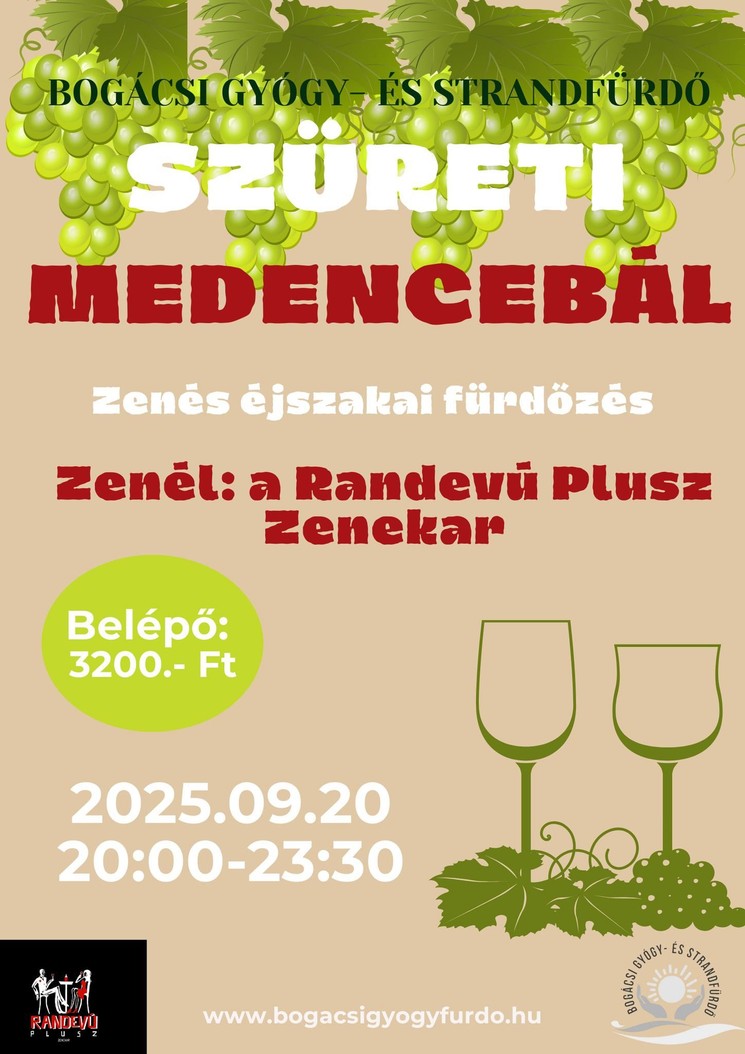 Szüreti medencebál 2025. Bogácsi Gyógy-és Strandfürdő