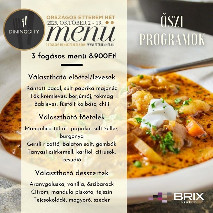 Országos Étterem Hét Hévíz 2025 Brix Bistro