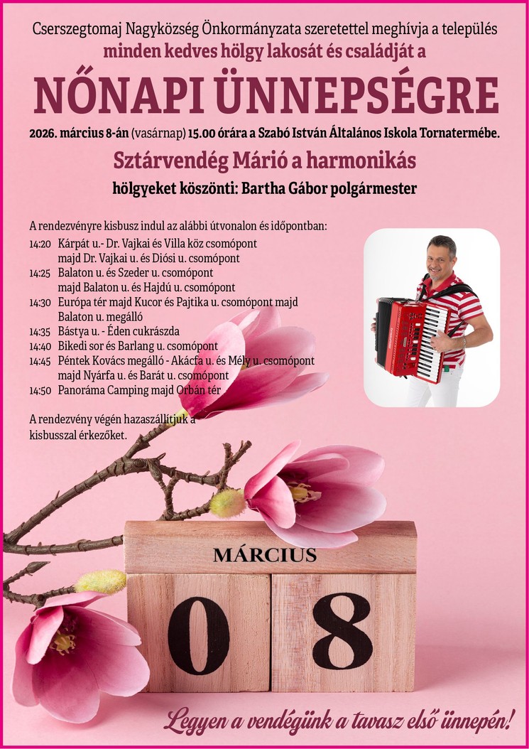 Nőnap Cserszegtomaj 2026