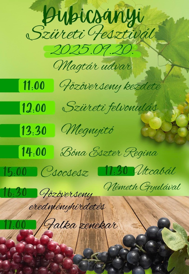 Dubicsányi Szüreti Fesztivál 2025