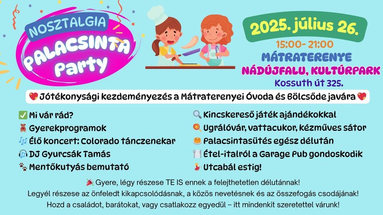 Palacsintafesztivál Mátraterenye 2025 Helyett: Nosztalgia Palacsinta Party