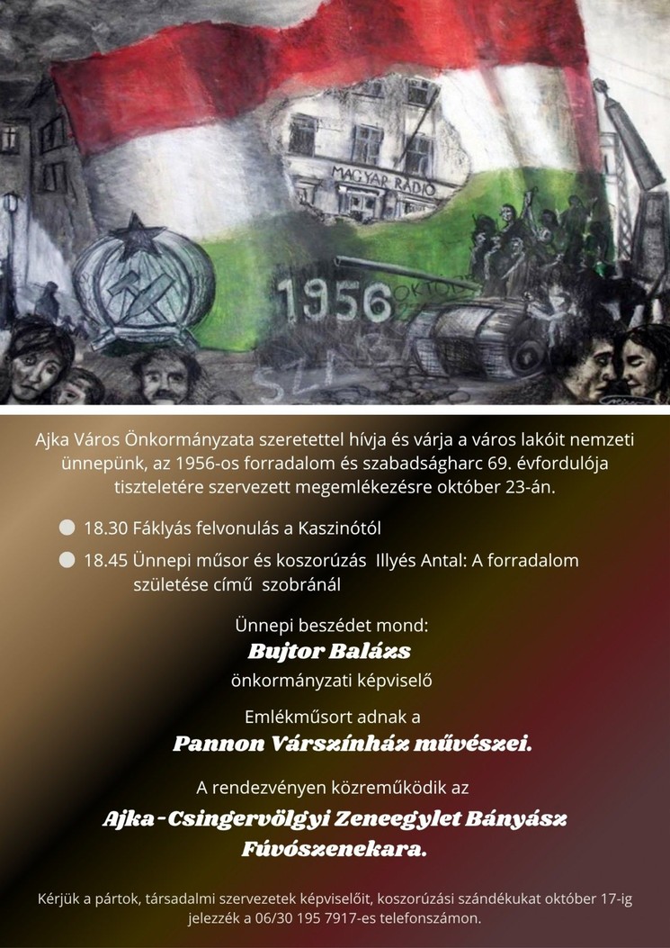 Városi ünnepség Ajkán az 1956-os forradalom és szabadságharc évfordulóján