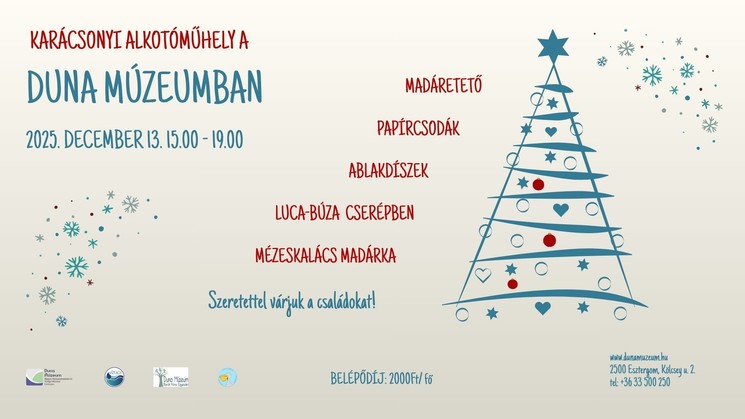 Karácsonyi kézműves programok 2025 Esztergom. Ünnepi alkotóműhely a Duna Múzeumban