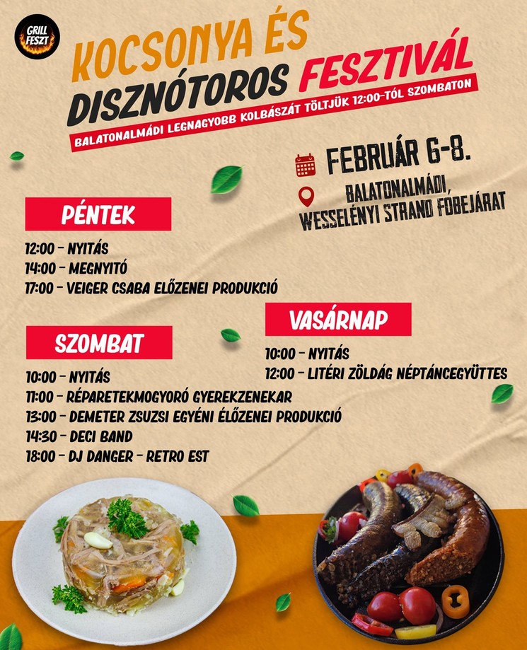 Kocsonya- és Disznótoros Fesztivál 2026 Balatonalmádi