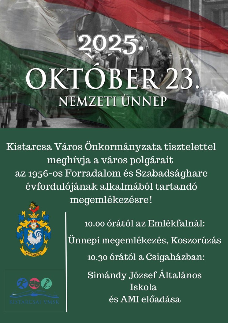 2025. október 23. Kistarcsa.  Ünnepi megemlékezés