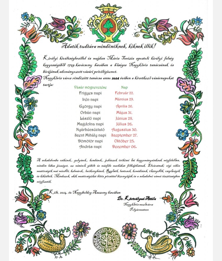 Nagykőrösi programok 2026. Események, rendezvények