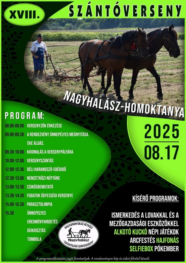 Szántóverseny Nagyhalász 2025