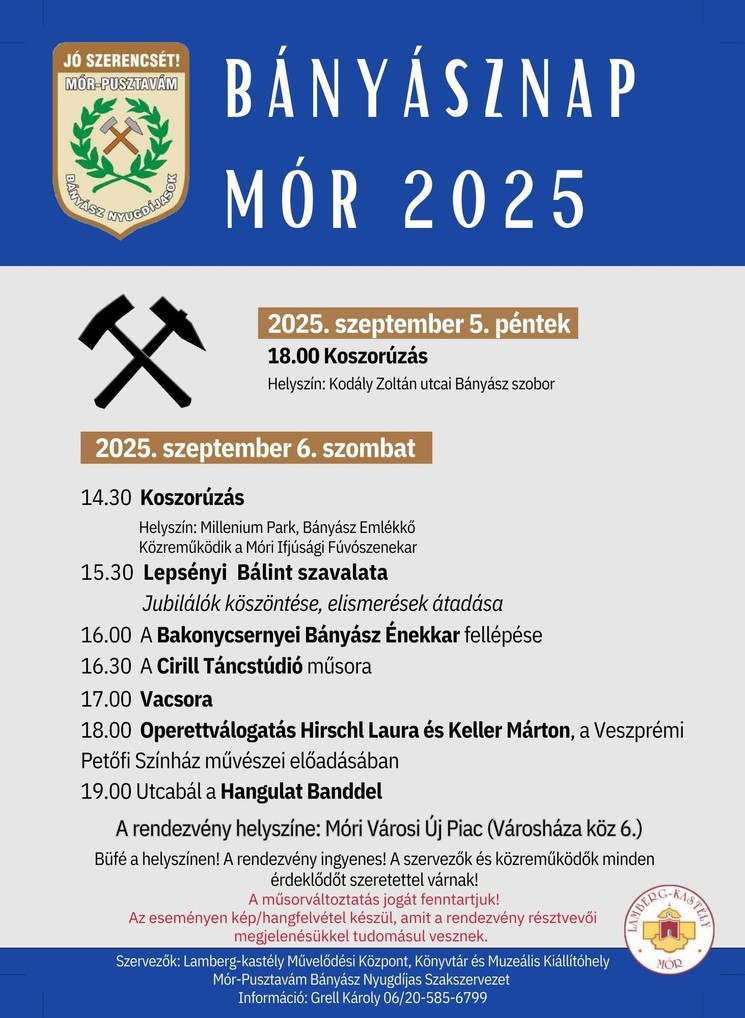 Bányásznap Mór 2025